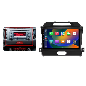 Kia Sportage 3 2010–2016 -autoradio, jossa CarPlay & Android Auto
